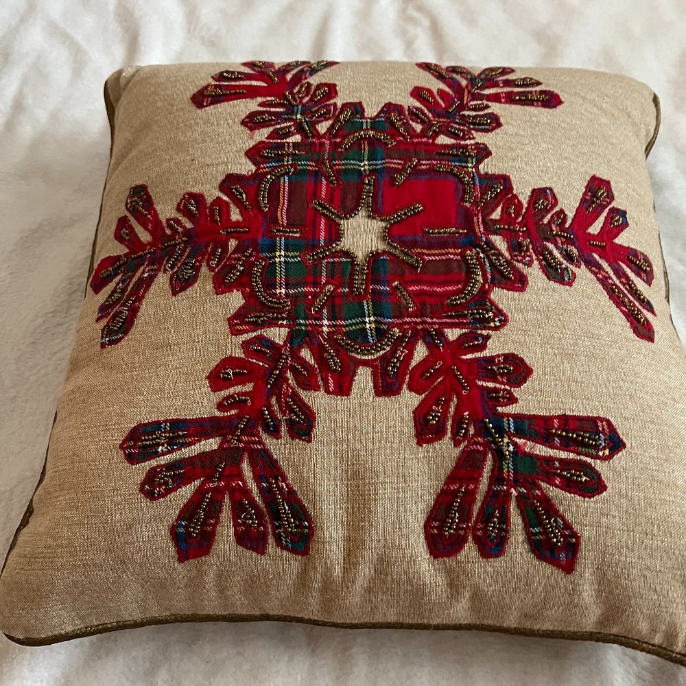 Plaid Snowflake Pillow